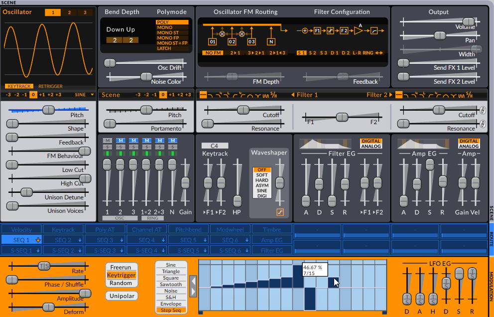 Illustration 19: The step sequencer popup while holding shift