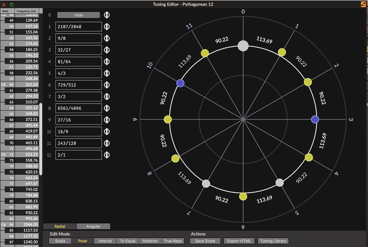 Illustration 2.1: Radial tuning editor