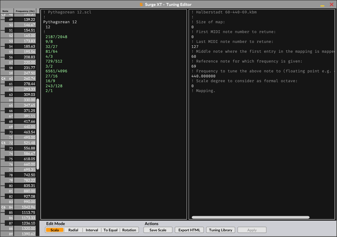 Illustration 1: Scala tuning editor