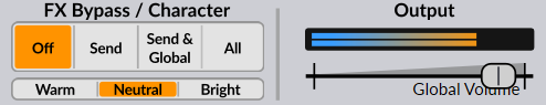Illustration 12: FX bypass, character and global volume