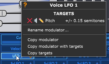 Illustration 33: Modulation context menu